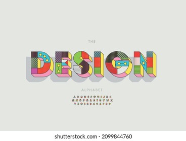 Vector of stylized design alphabet and font