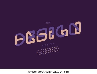 Vektorgrafik von stilisiertem Design-Alphabet und Schriftart