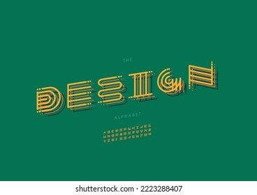 Vector del alfabeto de diseño estilizado y fuente
