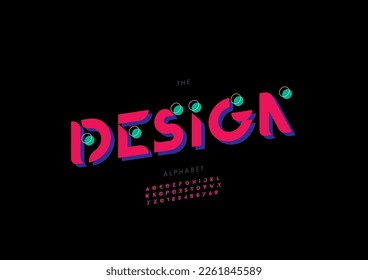 Vector of stylized design alphabet and font