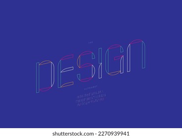 Vector del alfabeto de diseño estilizado y fuente