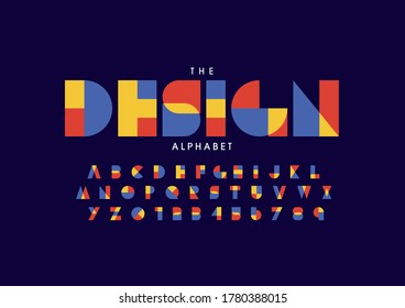 Vector of stylized design font and alphabet