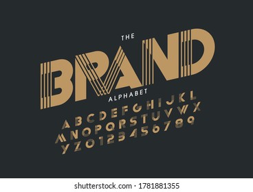 Vector of stylized design font and alphabet