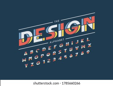 Vector de letra y alfabeto de diseño estilizado
