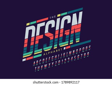 Vector of stylized design font and alphabet