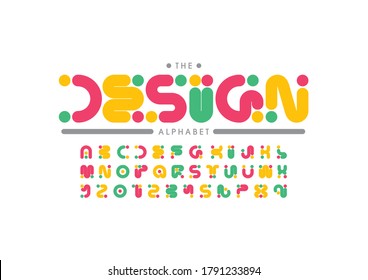 Vector of stylized design font and alphabet