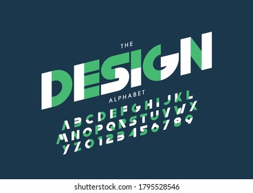 Vector of stylized design font and alphabet