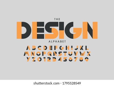 Vector of stylized design font and alphabet