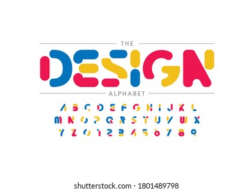Vector of stylized design font and alphabet
