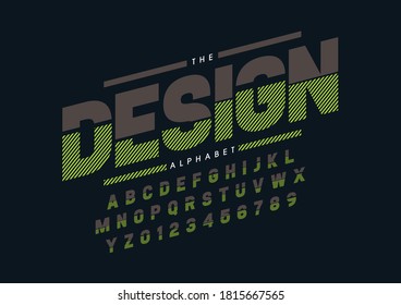 Vector of stylized design font and alphabet