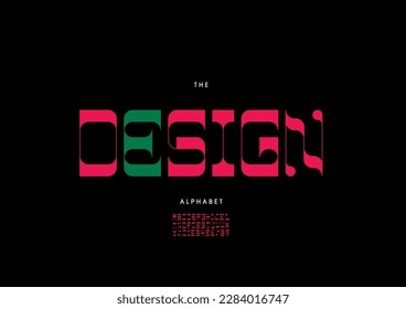 Vector of stylized design font and alphabet