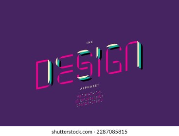 Vector of stylized design font and alphabet