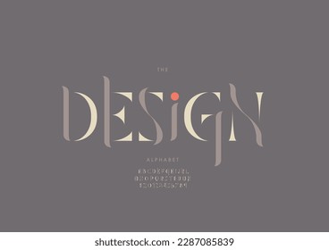 Vector of stylized design font and alphabet