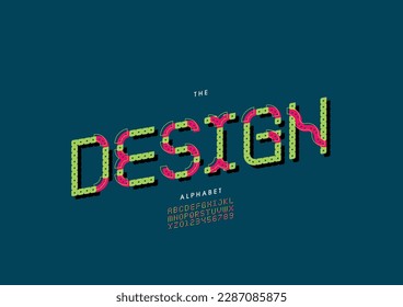 Vector of stylized design font and alphabet