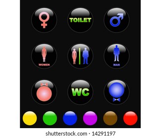 Vector stylized design of male and female toilet symbols