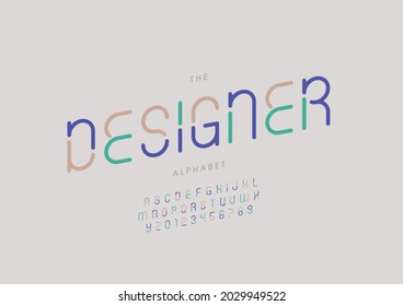 Vector of stylized designer alphabet and font