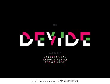Vector of stylized devide alphabet and font