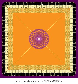 Vector Stylized Dice Mat Pattern On an Orange-Purple Background. Possible Use in Design Solutions