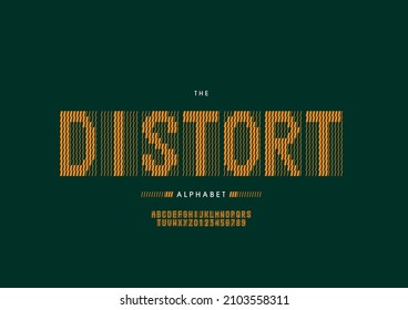 Vector of stylized distort alphabet and font