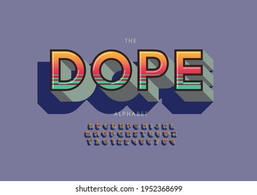 Vector del alfabeto y fuente dopo estilizado