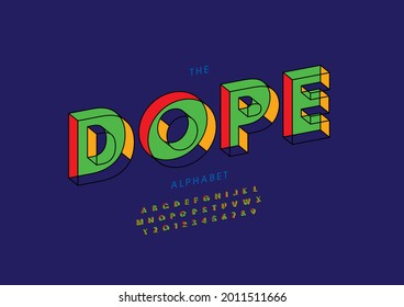 Vector del alfabeto y fuente dopo estilizado