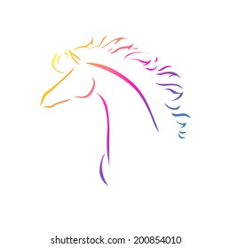 vector stylized drawing of a horse