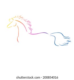 vector stylized drawing of a horse
