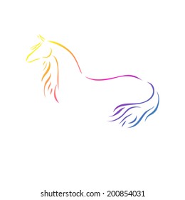 vector stylized drawing of a horse