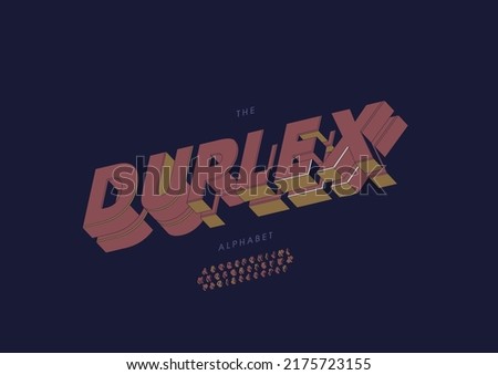 Vector of stylized duplex alphabet and font