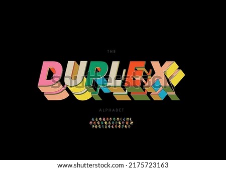 Vector of stylized duplex alphabet and font