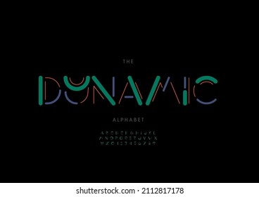 Vector del alfabeto y fuente dinámico estilizado