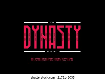 Vector of stylized dynasty alphabet and font