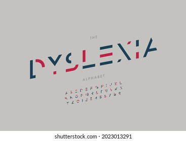 Vector Of Stylized Dyslexia Alphabet And Font