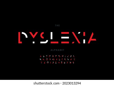 Vector Of Stylized Dyslexia Alphabet And Font