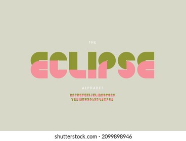 Vector of stylized eclipse alphabet and font