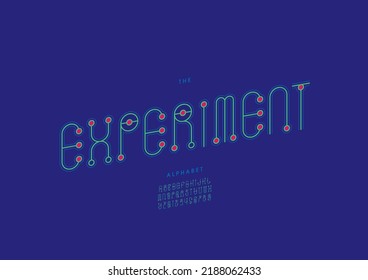 Vector of stylized experiment alphabet and font
