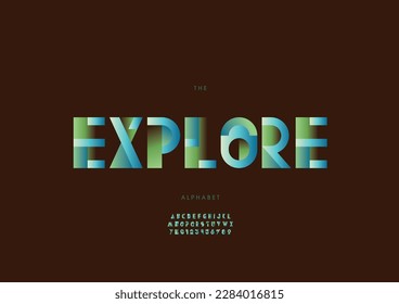 Vector of stylized explore font and alphabet