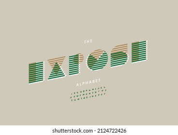 Vector of stylized expose alphabet and font