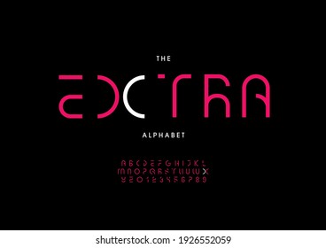 Vector of stylized extra alphabet and font