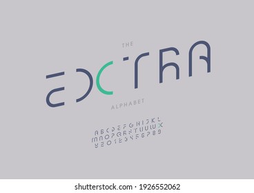 Vector of stylized extra alphabet and font