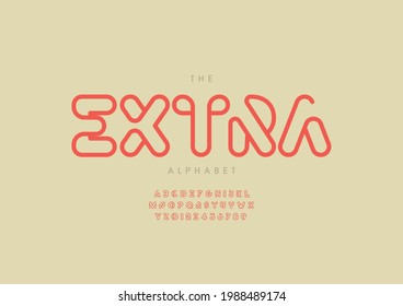 Vector de alfabeto y fuente extra estilizado