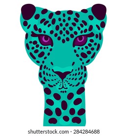 vector stylized face leopard for print on clothing, top, t-shirt