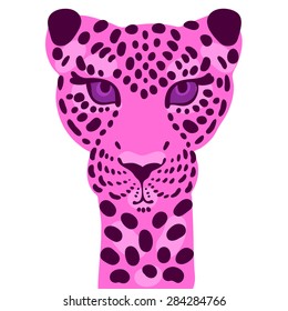 vector stylized face leopard for print on clothing, top, t-shirt