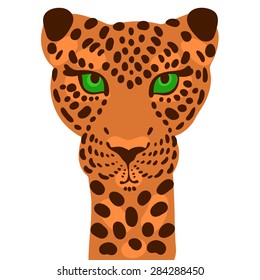 vector stylized face leopard for print on clothing, top, t-shirt