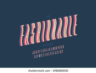 Vector of stylized fashionable alphabet and font