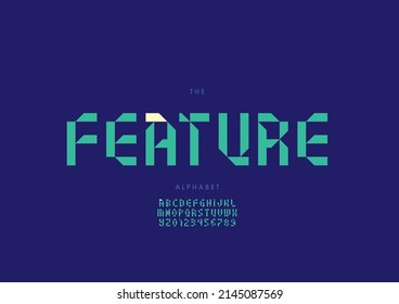 Vector of stylized feature alphabet and font