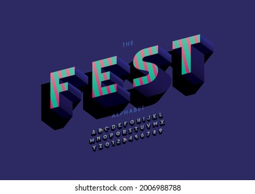 Vektorgrafik des stylisierten Festalphabets und der Schriftart