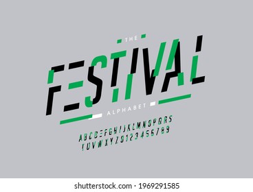 Vector of stylized festival alphabet and font