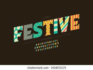 Vector of stylized festive alphabet and font