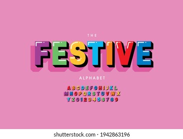 Vector of stylized festive alphabet and font